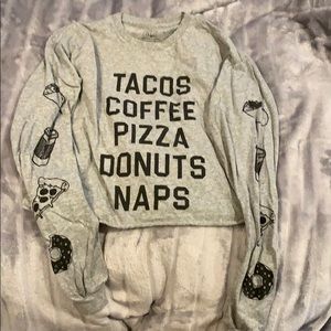 Cut off long selve shirt